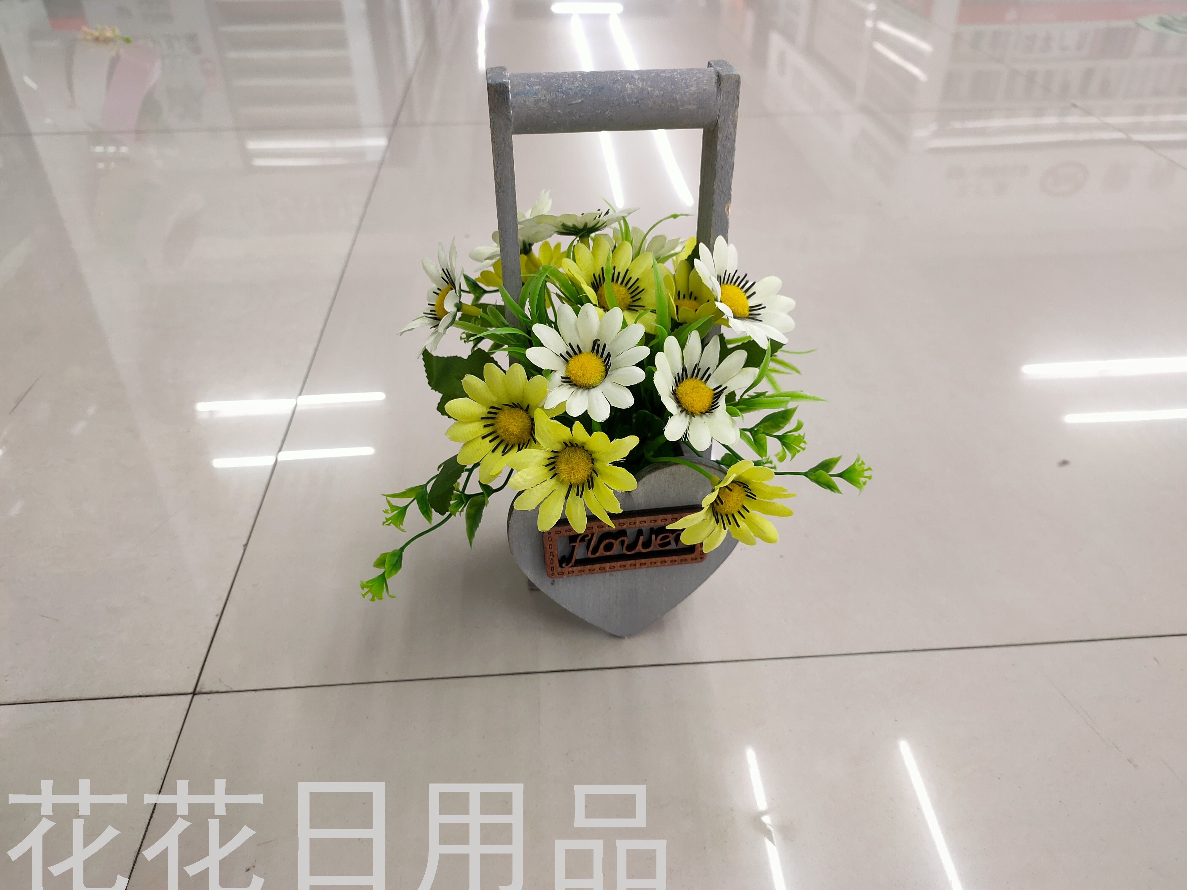 New Wooden Frame African Chrysanthemum Artificial Flower Wall Panel Pendant Fake Flower Decoration Bonsai Plastic