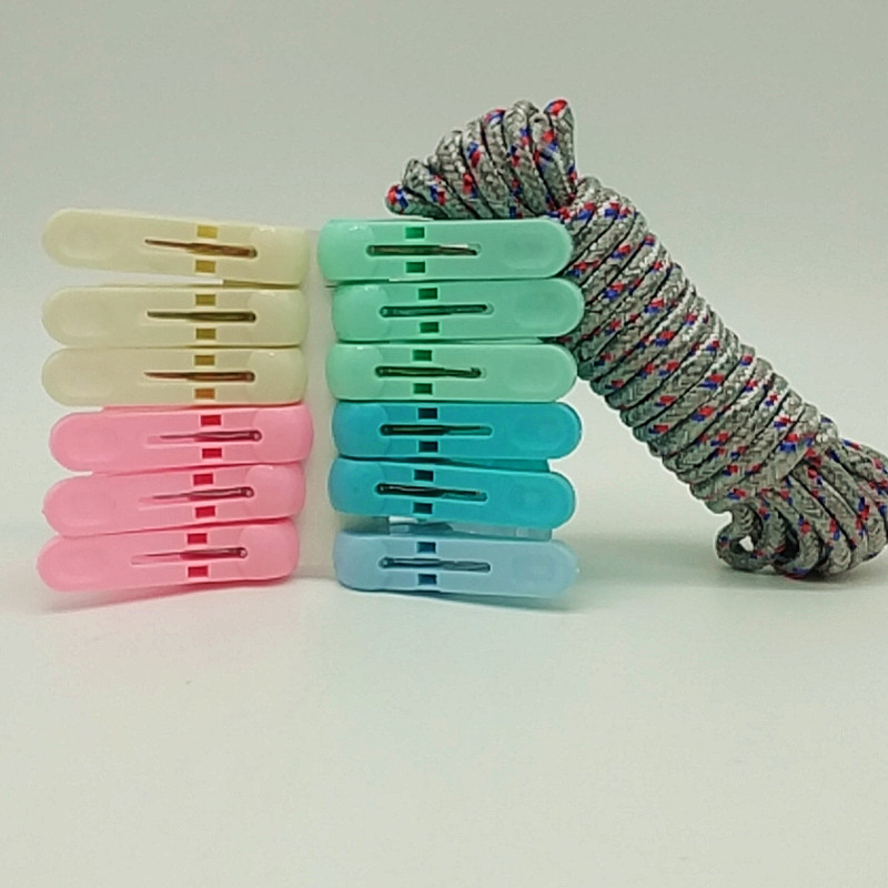 Sunshine Department Store Bag 5 M Rope 12Pc Color Clothes Pin Plastic Clip Three Colors Woven Non-Slip Clothesline Sunshine Department Store Bag 5 M Rope 12Pc Color Clothes Pin Plastic Clip Three Colors Woven Non-Slip Clothesline