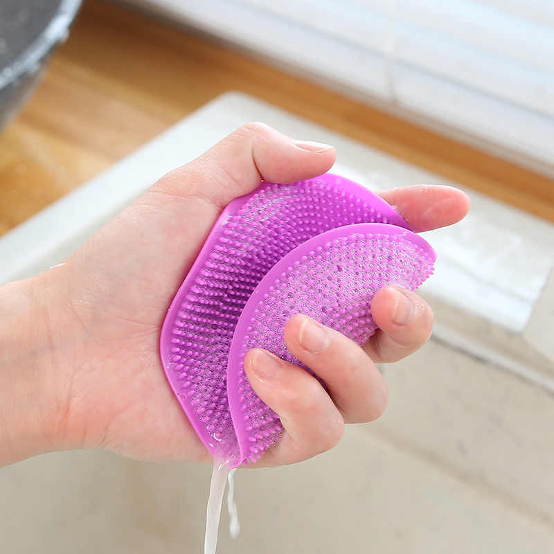 Multifunctional Decontamination Silicon Dishwashing Brush Dishcloth Oil-Free Kitchen Decontamination Scouring Pad Household Vegetables and Fruits Pot Washing Cloth