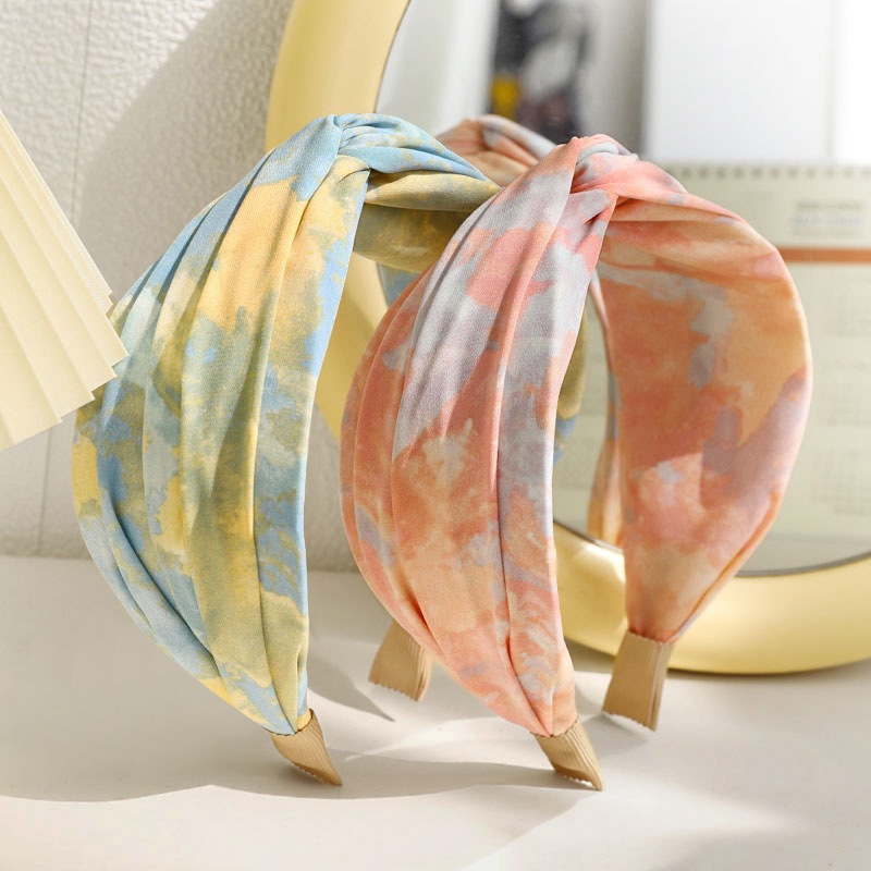 2021 Japanese and Korean New Knotted Hair Hoop Fashion Tie-Dye Cloth Headband Hairpin Female Online Influencer Face Washing Hair Tie F440 2021 Japanese and Korean New Knotted Hair Hoop Fashion Tie-Dye Cloth Headband Hairpin Female Online Influencer Face Washing Hair Tie F440