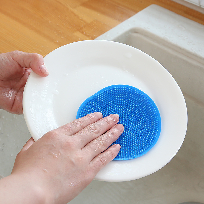 Multifunctional Decontamination Silicon Dishwashing Brush Dishcloth Oil-Free Kitchen Decontamination Scouring Pad Household Vegetables and Fruits Pot Washing Cloth