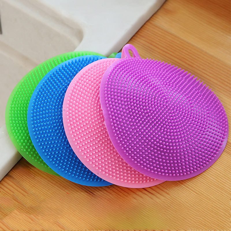 Multifunctional Decontamination Silicon Dishwashing Brush Dishcloth Oil-Free Kitchen Decontamination Scouring Pad Household Vegetables and Fruits Pot Washing Cloth