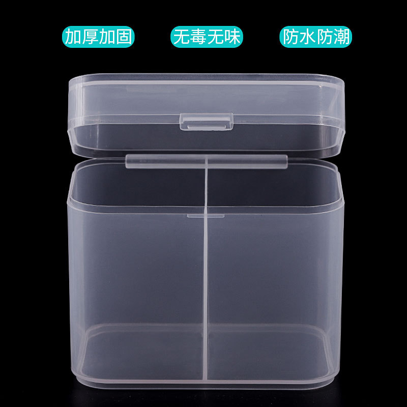 Japanese Style New Manicure Tower Storage Box Cotton Cloth Storage Box Independent Double Grid Nail-Washing Towel Storage Container Cotton Swab Storage Box Storage Box