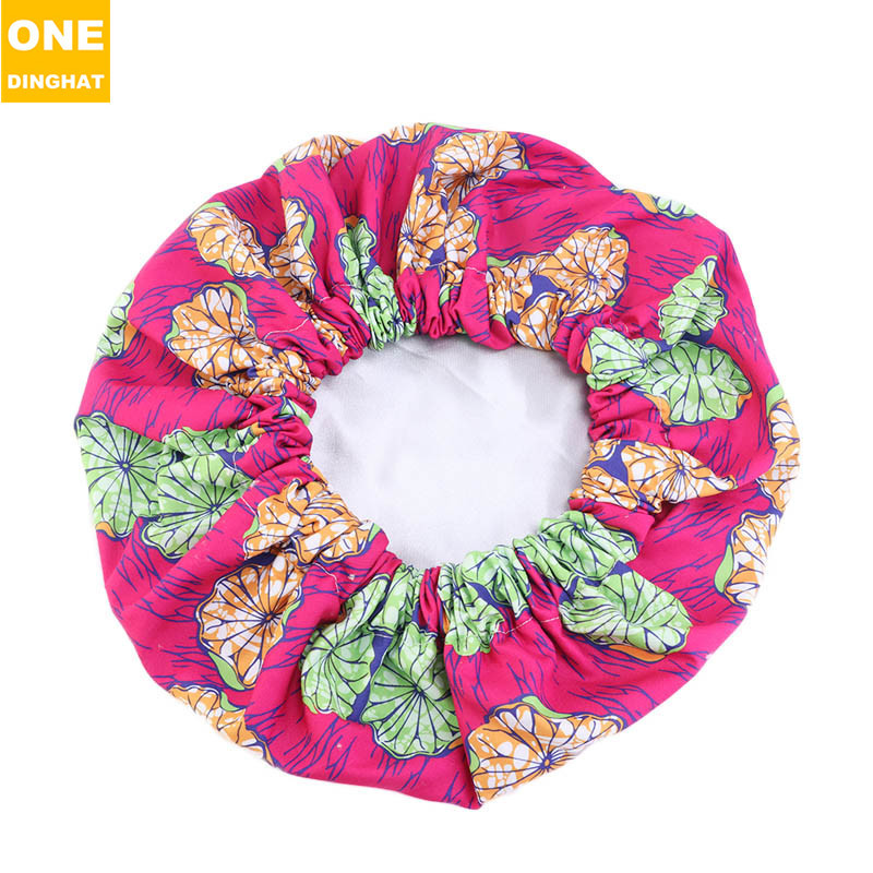 Extra Large African Printed Double Layer Nightcap Satin Lining Elastic Wide Brim Tam-O'-Shanter Amazon Hot Sale Extra Large African Printed Double Layer Nightcap Satin Lining Elastic Wide Brim Tam-O'-Shanter Amazon Hot Sale