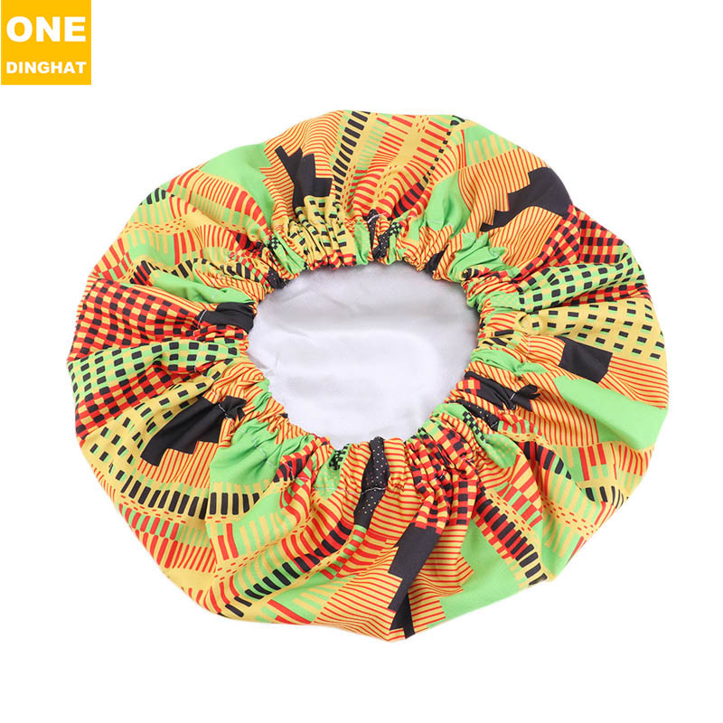 Extra Large African Printed Double Layer Nightcap Satin Lining Elastic Wide Brim Tam-O'-Shanter Amazon Hot Sale Extra Large African Printed Double Layer Nightcap Satin Lining Elastic Wide Brim Tam-O'-Shanter Amazon Hot Sale