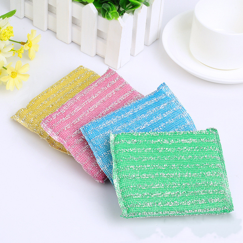 Gold Silk Brush King 4 Pieces/pack Washing Towel Sponge Cleaning Cloth Kitchen Supplies Two Yuan