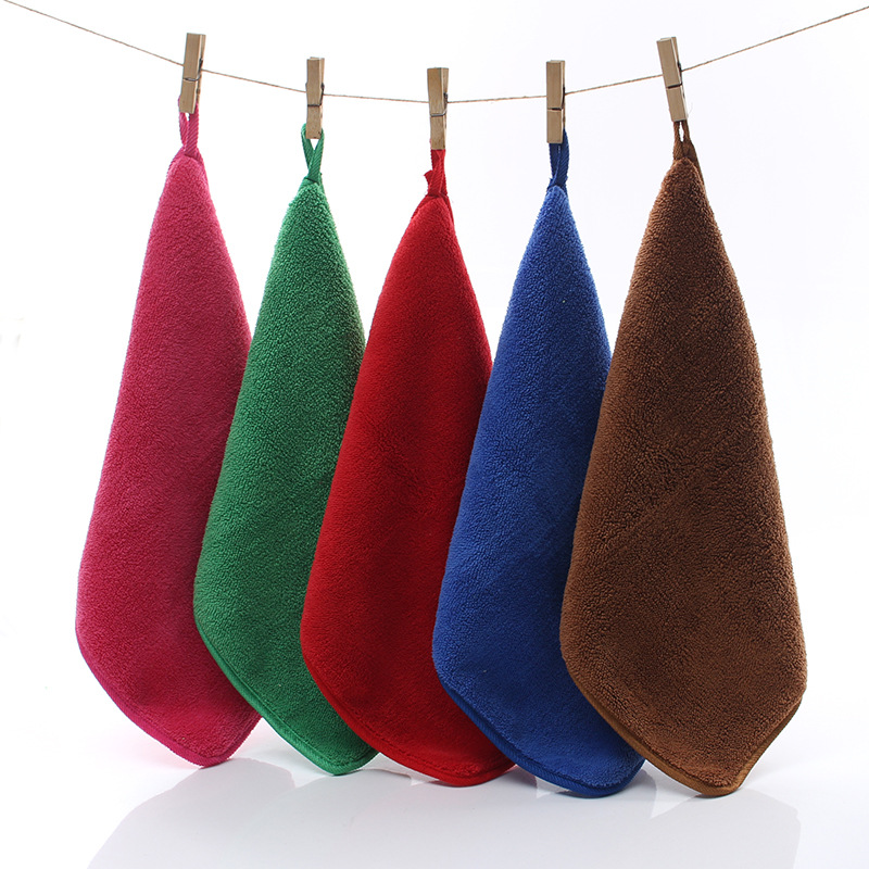 High Density Coral Fleece 30*40 Thick Absorbent Double-Sided Car Cleaning Cloth Hand Towel Kitchen Napkin Cleaning Towel for Car Washing