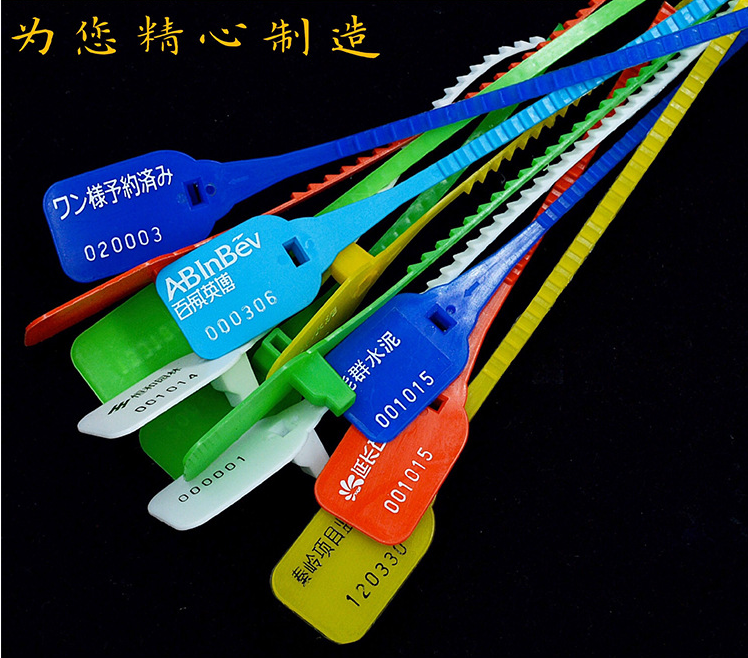 Sealing Strip Disposable Self-Locking Tie 250mm (Dark Blue) with Zipper Tie Number for Fire Extinguisher