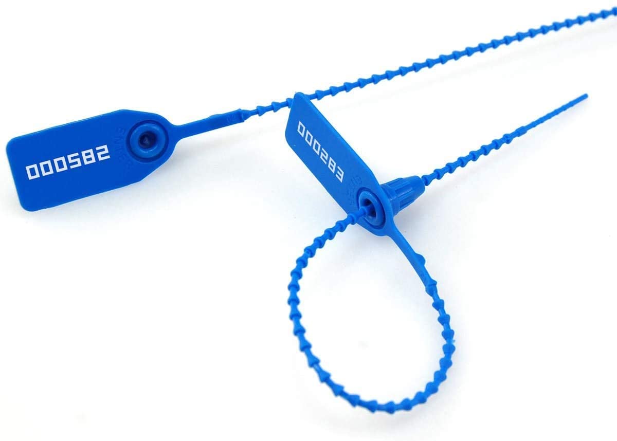 Sealing Strip Disposable Self-Locking Tie 250mm (Dark Blue) with Zipper Tie Number for Fire Extinguisher