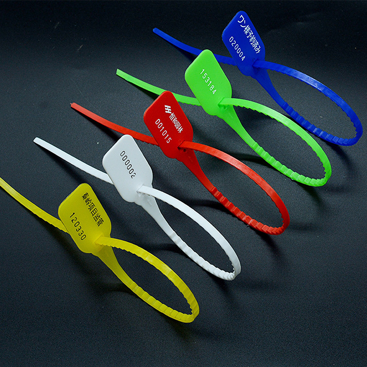 Sealing Strip Disposable Self-Locking Tie 250mm (Dark Blue) with Zipper Tie Number for Fire Extinguisher