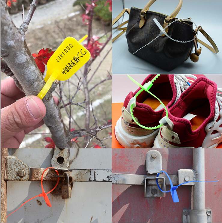 Sealing Strip Disposable Self-Locking Tie 250mm (Dark Blue) with Zipper Tie Number for Fire Extinguisher