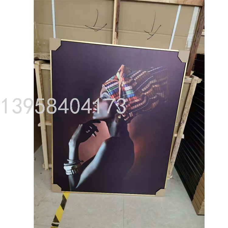 Modern Minimalist African Beauty Decorative Painting Living Room Sofa Background Mural Large Model Room Entrance Slightly Luxury Painting