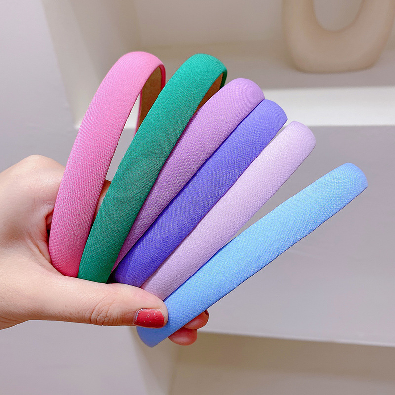 Korean Style Candy Color Wide Brim Hair Band Solid Color Thin Edges Cloth Headband Instagram Mesh Red Fairy Fresh Hairpin for Hair Washing
