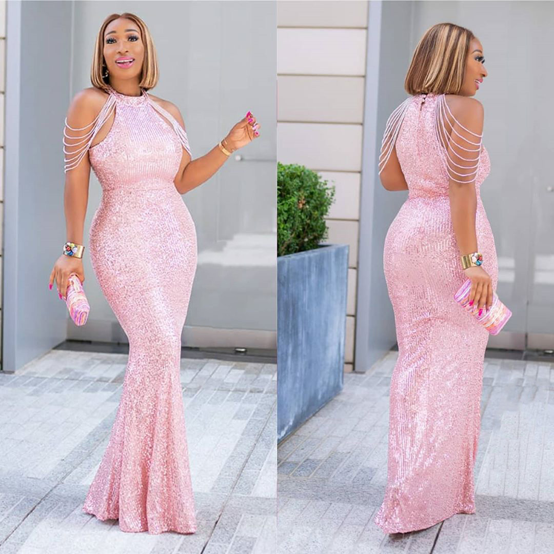 European And American African Women &#039;S Wear Quality Dress High Elasticity Sequin Fishtail Dress Source Factory In Stock