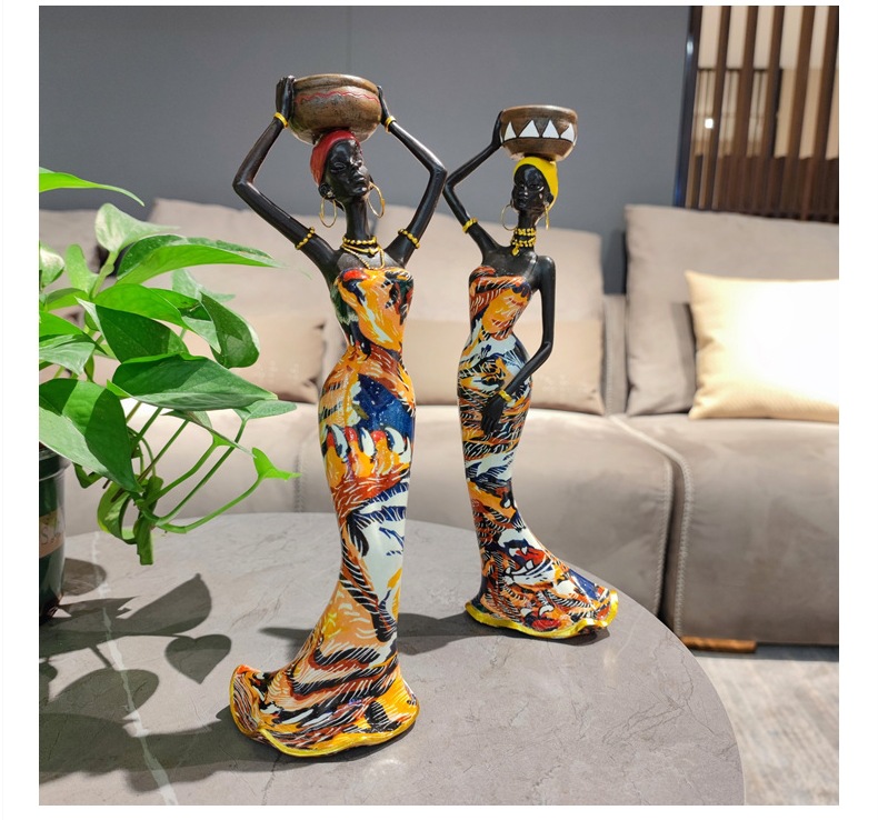 Creative African Black Candlestick Decoration Home Living Room Retro Humanoid Candlestick Decoration Resin Crafts Wholesale Creative African Black Candlestick Decoration Home Living Room Retro Humanoid Candlestick Decoration Resin Crafts Wholesale