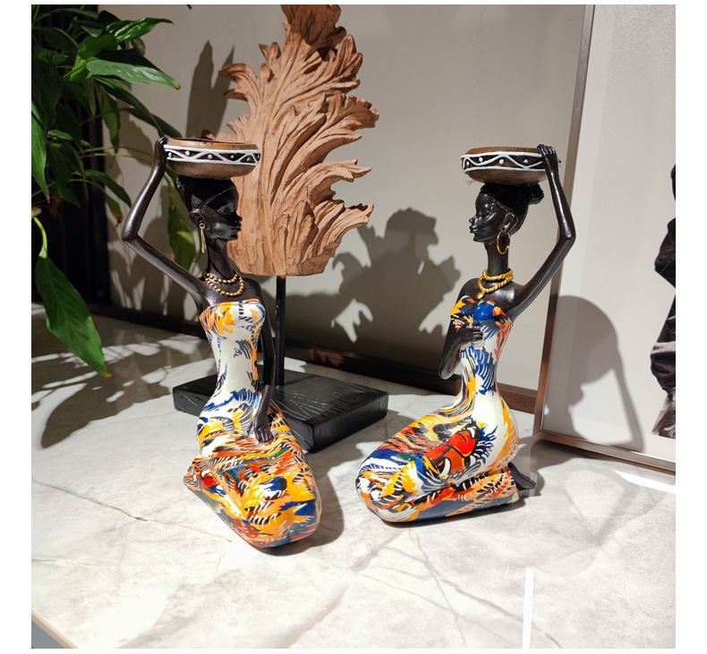 Creative African Ethnic Style Candlestick Decoration Home Living Room Retro Candlestick Decoration Resin Crafts Wholesale Creative African Ethnic Style Candlestick Decoration Home Living Room Retro Candlestick Decoration Resin Crafts Wholesale