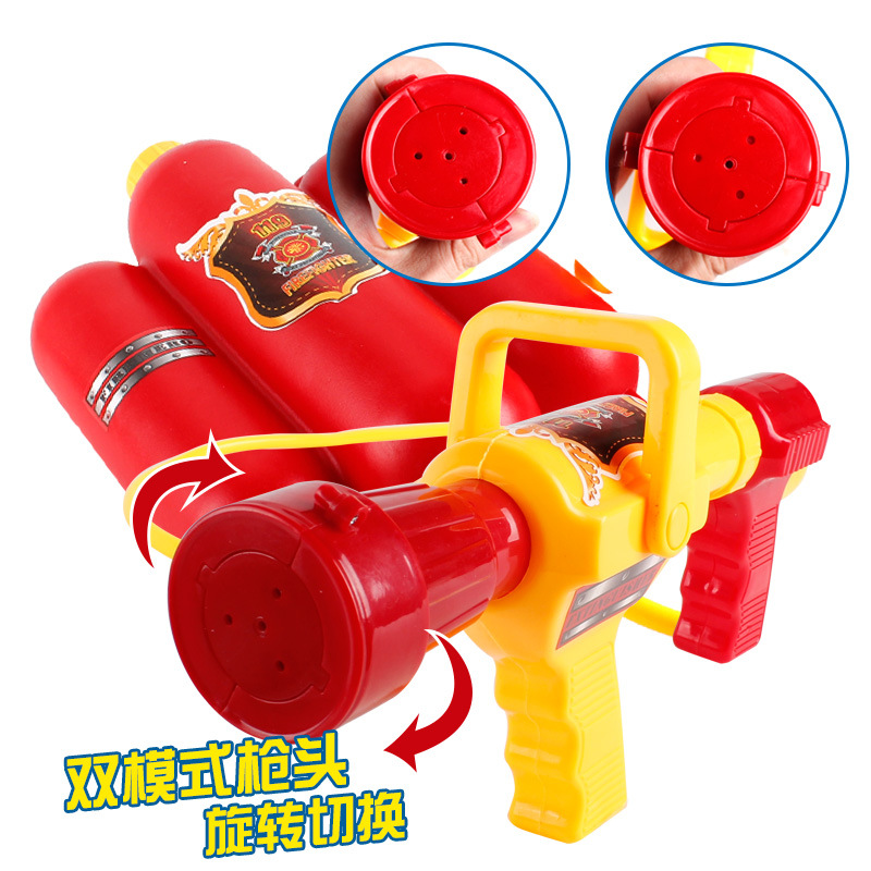 Backpack Water Gun Summer Children&#039;s Cartoon Pull-out Fire Extinguisher Water Gun Plastic Sand Stall Water Toy