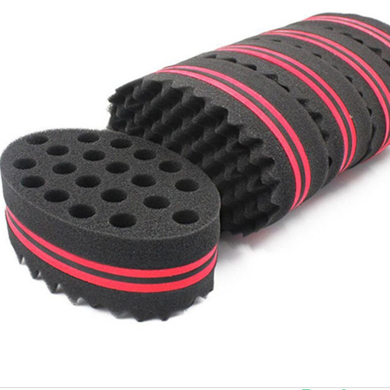 African Magic Curly Hair Sponge Creative Hairdressing Double-Sided Dual-Use with Holes Dirty Messy Hair Roll 2