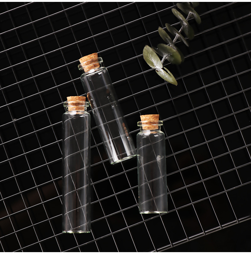 Factory Supply Wooden Plug Bottle Cap Wishing Bottle 22mm Tube Bottle Glass Transparent Candy Storage Bottle Lanugo Bottle Fire Extinguisher Bottles