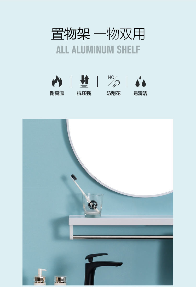 Nordic Bathroom Mirror Bathroom round Mirror with Shelf Punch-Free Wall Hanging Toilet Cosmetic Mirror Nordic Bathroom Mirror Bathroom round Mirror with Shelf Punch-Free Wall Hanging Toilet Cosmetic Mirror