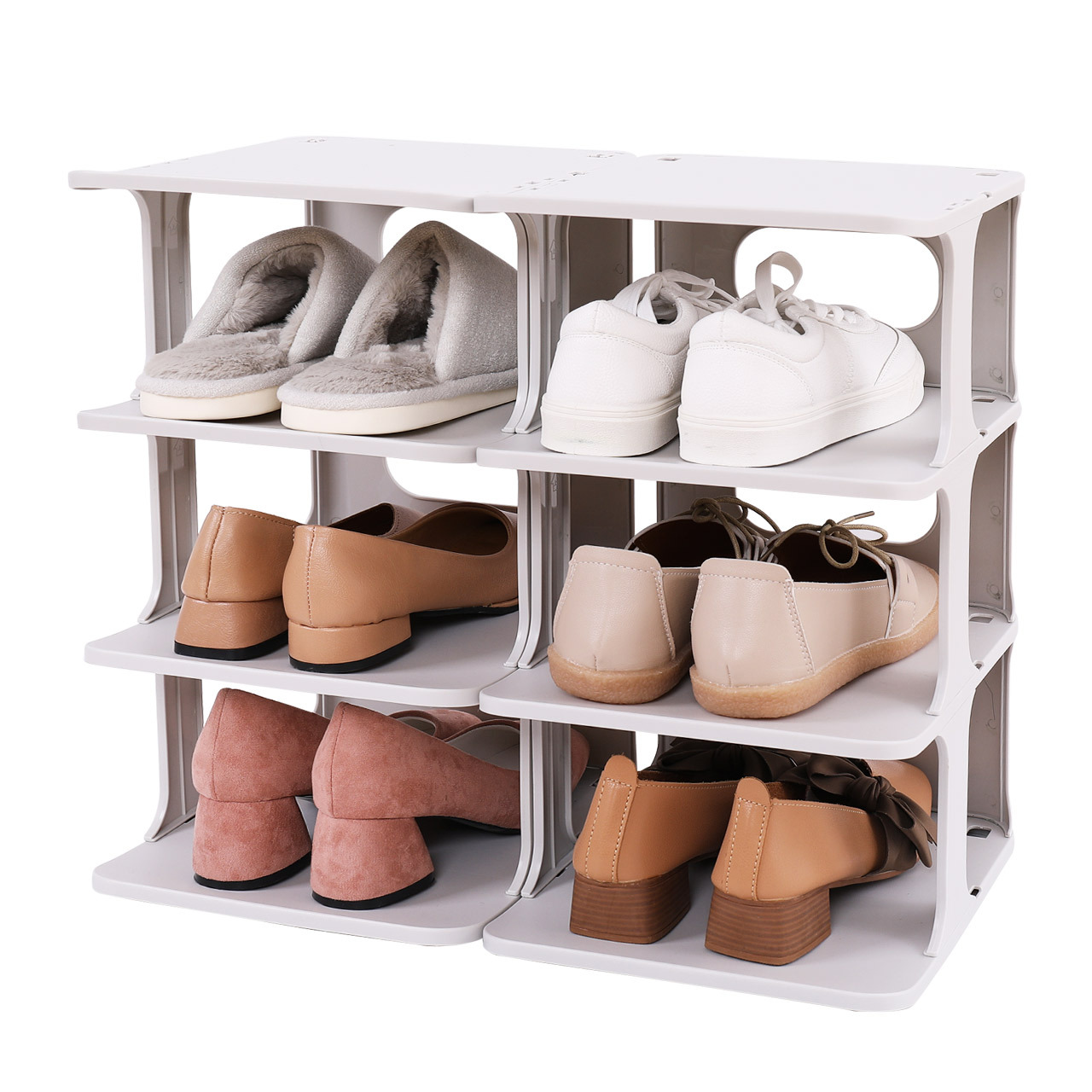 Space-Saving Shoe Rack Bathroom Slippers Storage Rack Shoe Cabinet Bulkhead Shelf Punch-Free Shoes Holder Put on Shoes Simple Shoe Rack