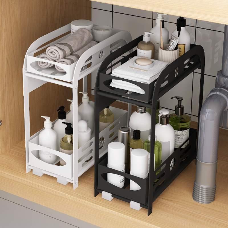 Kitchen Sink Storage Shelf Iron Paint Multi-Layer Countertop Drawer Cabinet Bathroom Storage Rack Factory Spot