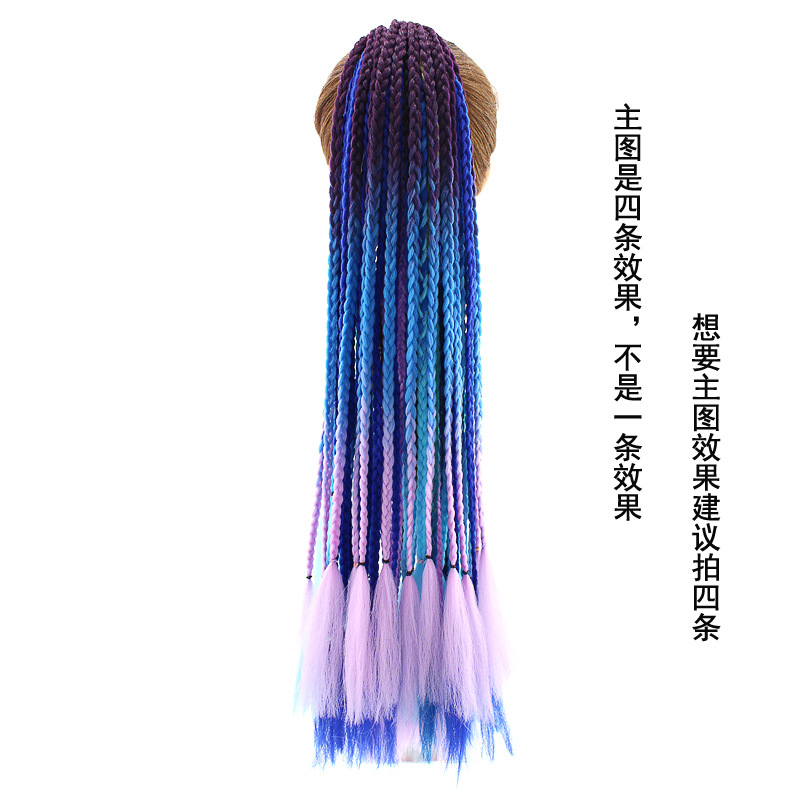 Wig Ponytail Braid Twist Braid Strap Dreadlocks Ponytail Ethnic Style Colorful Braid Gradient African Dreadlocks