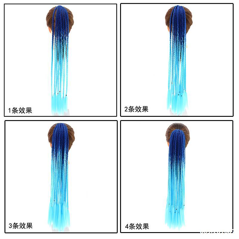 Wig Ponytail Braid Twist Braid Strap Dreadlocks Ponytail Ethnic Style Colorful Braid Gradient African Dreadlocks