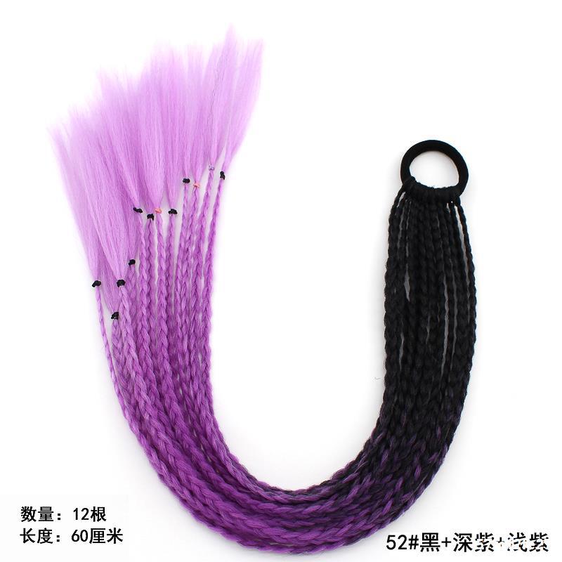 Wig Ponytail Braid Twist Braid Strap Dreadlocks Ponytail Ethnic Style Colorful Braid Gradient African Dreadlocks