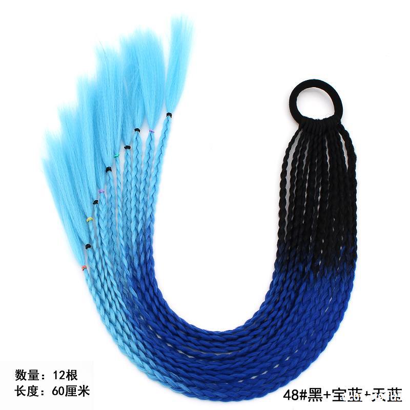 Wig Ponytail Braid Twist Braid Strap Dreadlocks Ponytail Ethnic Style Colorful Braid Gradient African Dreadlocks