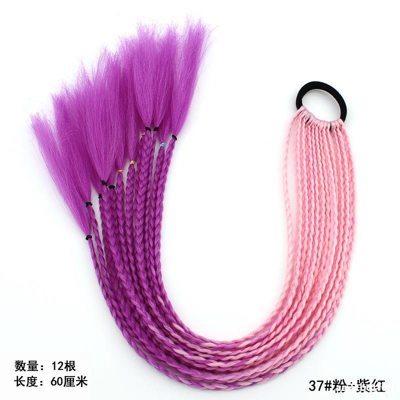 Wig Ponytail Braid Twist Braid Strap Dreadlocks Ponytail Ethnic Style Colorful Braid Gradient African Dreadlocks