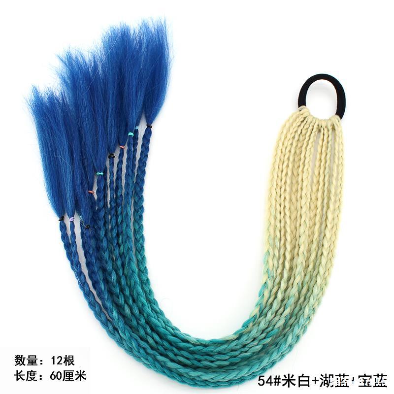 Wig Ponytail Braid Twist Braid Strap Dreadlocks Ponytail Ethnic Style Colorful Braid Gradient African Dreadlocks