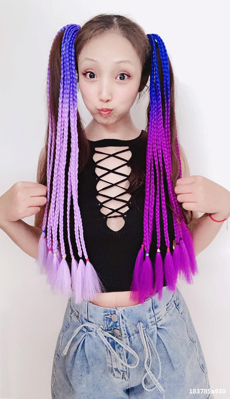 Wig Ponytail Braid Twist Braid Strap Dreadlocks Ponytail Ethnic Style Colorful Braid Gradient African Dreadlocks
