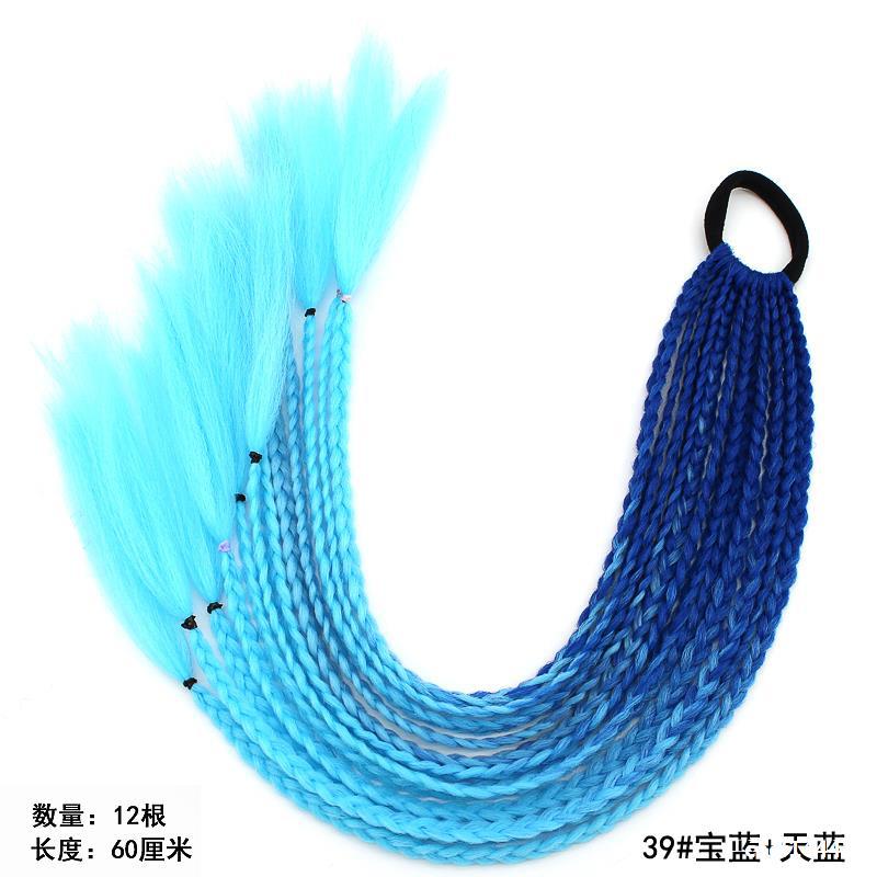 Wig Ponytail Braid Twist Braid Strap Dreadlocks Ponytail Ethnic Style Colorful Braid Gradient African Dreadlocks