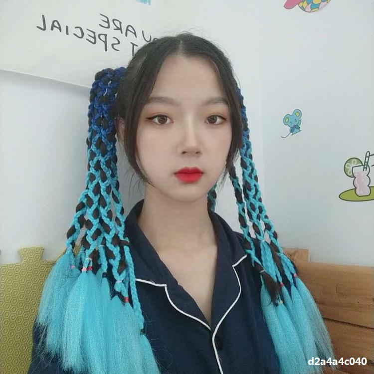Wig Ponytail Braid Twist Braid Strap Dreadlocks Ponytail Ethnic Style Colorful Braid Gradient African Dreadlocks