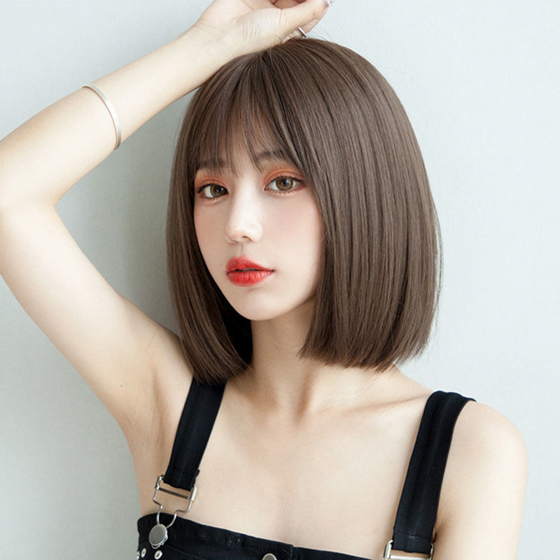 2020 New Wig Female Online Influencer Bob Haircut Short Straight Hair Temperament Inner Buckle Korean Girl Full-Head Wig Hair Cover 2020 New Wig Female Online Influencer Bob Haircut Short Straight Hair Temperament Inner Buckle Korean Girl Full-Head Wig Hair Cover