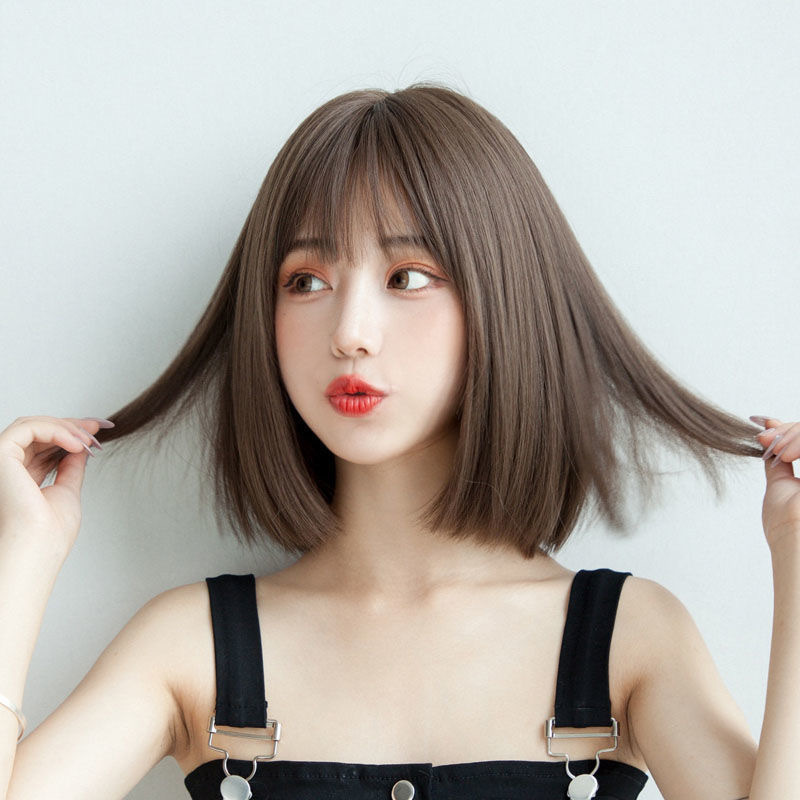 2020 New Wig Female Online Influencer Bob Haircut Short Straight Hair Temperament Inner Buckle Korean Girl Full-Head Wig Hair Cover 2020 New Wig Female Online Influencer Bob Haircut Short Straight Hair Temperament Inner Buckle Korean Girl Full-Head Wig Hair Cover