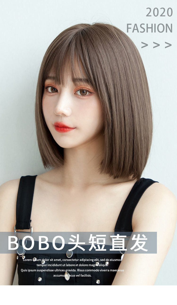 2020 New Wig Female Online Influencer Bob Haircut Short Straight Hair Temperament Inner Buckle Korean Girl Full-Head Wig Hair Cover 2020 New Wig Female Online Influencer Bob Haircut Short Straight Hair Temperament Inner Buckle Korean Girl Full-Head Wig Hair Cover