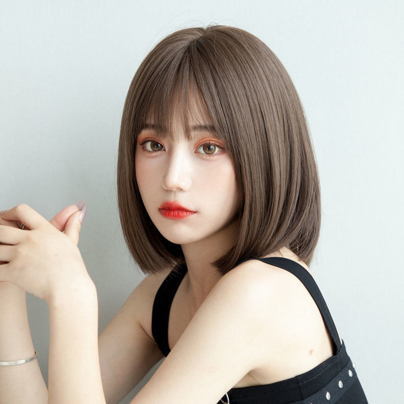 2020 New Wig Female Online Influencer Bob Haircut Short Straight Hair Temperament Inner Buckle Korean Girl Full-Head Wig Hair Cover 2020 New Wig Female Online Influencer Bob Haircut Short Straight Hair Temperament Inner Buckle Korean Girl Full-Head Wig Hair Cover