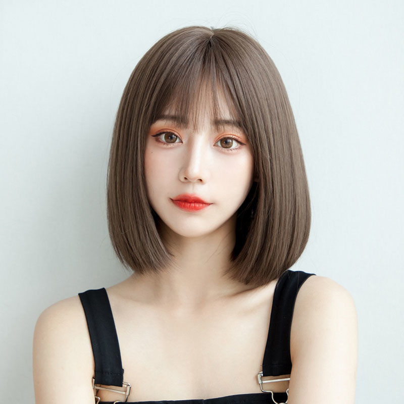 2020 New Wig Female Online Influencer Bob Haircut Short Straight Hair Temperament Inner Buckle Korean Girl Full-Head Wig Hair Cover 2020 New Wig Female Online Influencer Bob Haircut Short Straight Hair Temperament Inner Buckle Korean Girl Full-Head Wig Hair Cover