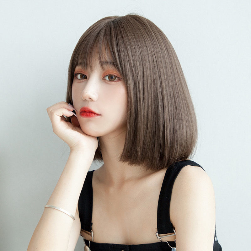 2020 New Wig Female Online Influencer Bob Haircut Short Straight Hair Temperament Inner Buckle Korean Girl Full-Head Wig Hair Cover 2020 New Wig Female Online Influencer Bob Haircut Short Straight Hair Temperament Inner Buckle Korean Girl Full-Head Wig Hair Cover