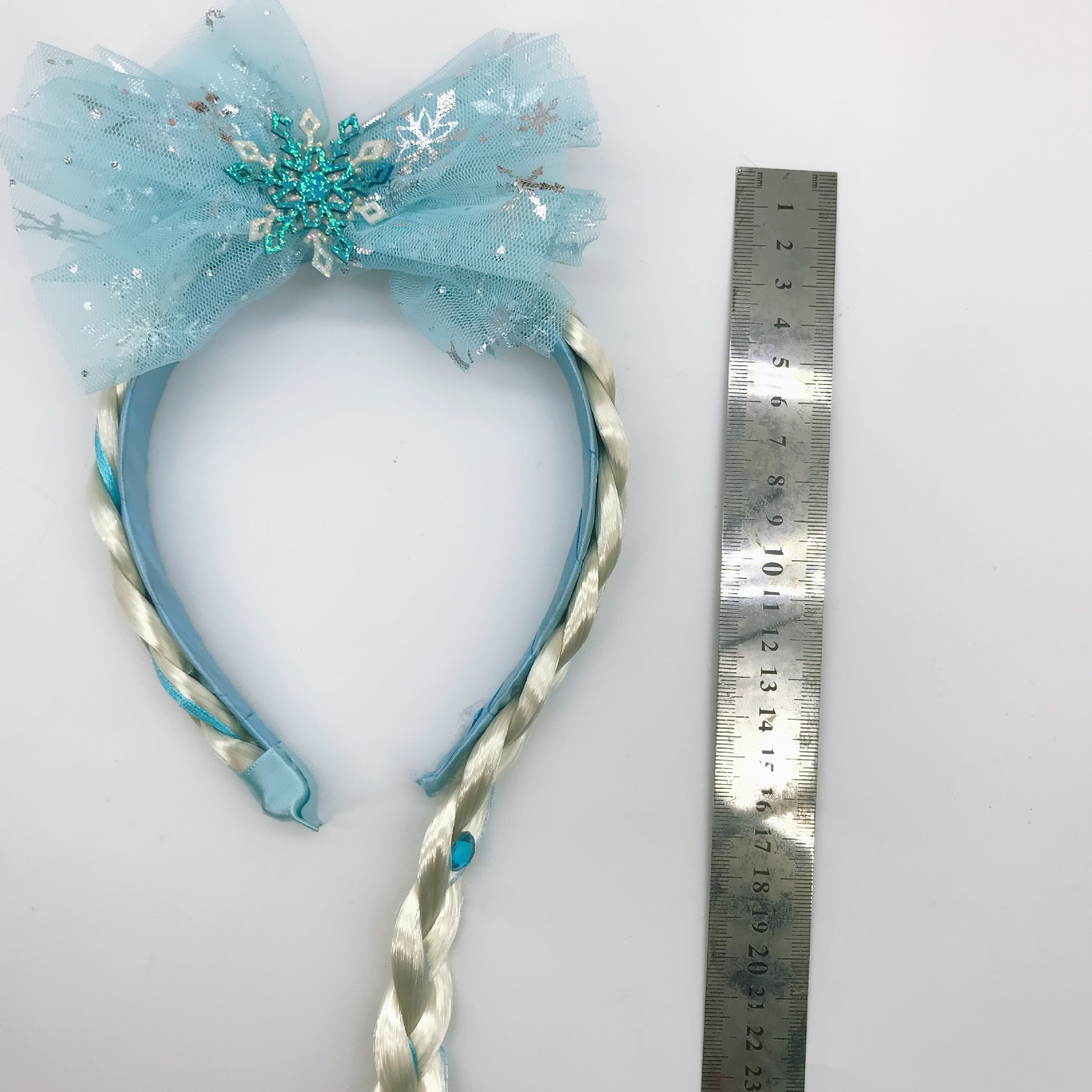 Ice and Snow Princess Elsa Wig Braid Headband Head Buckle Dream Mesh Snowflake Braid Festival Dressing Stage Hair Accessories