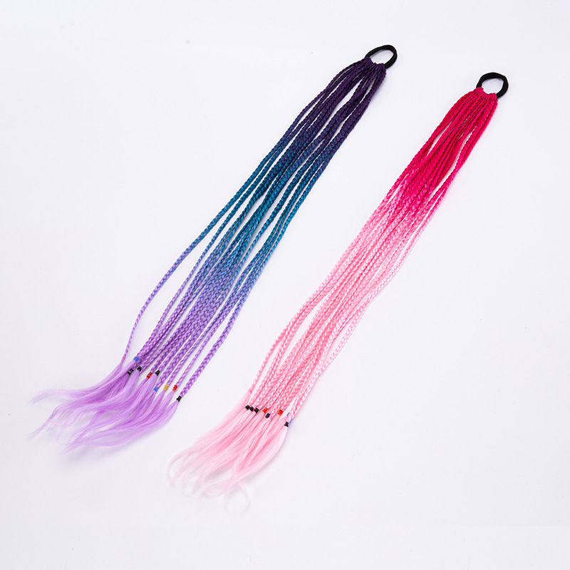 New False Braids Women&#039;s Hip Hop Wig Color Ponytail Hip Hop Handmade Gradient Children&#039;s Braid Color Weaving