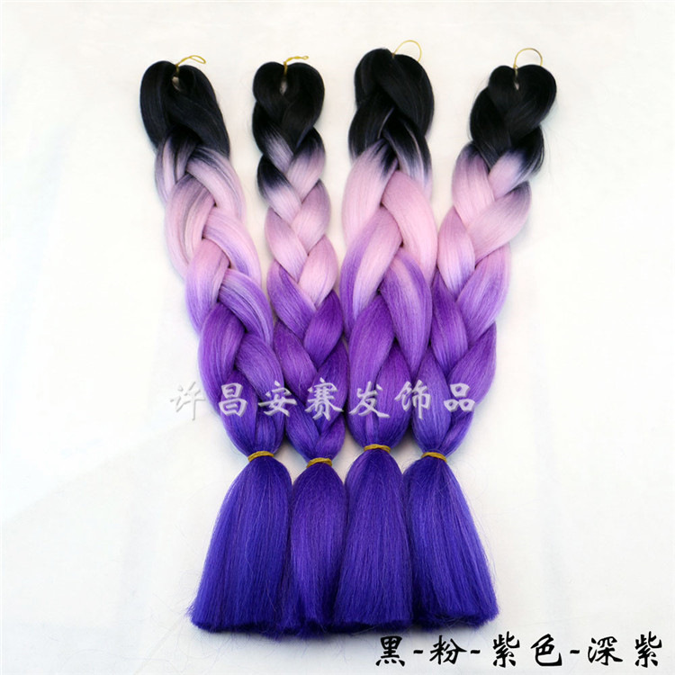 Colorful Gradient Wig Fiber Braids African Dreadlocks Big Braid Braid Hair Big Braid Braid Hair