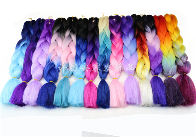 Colorful Gradient Wig Fiber Braids African Dreadlocks Big Braid Braid Hair Big Braid Braid Hair