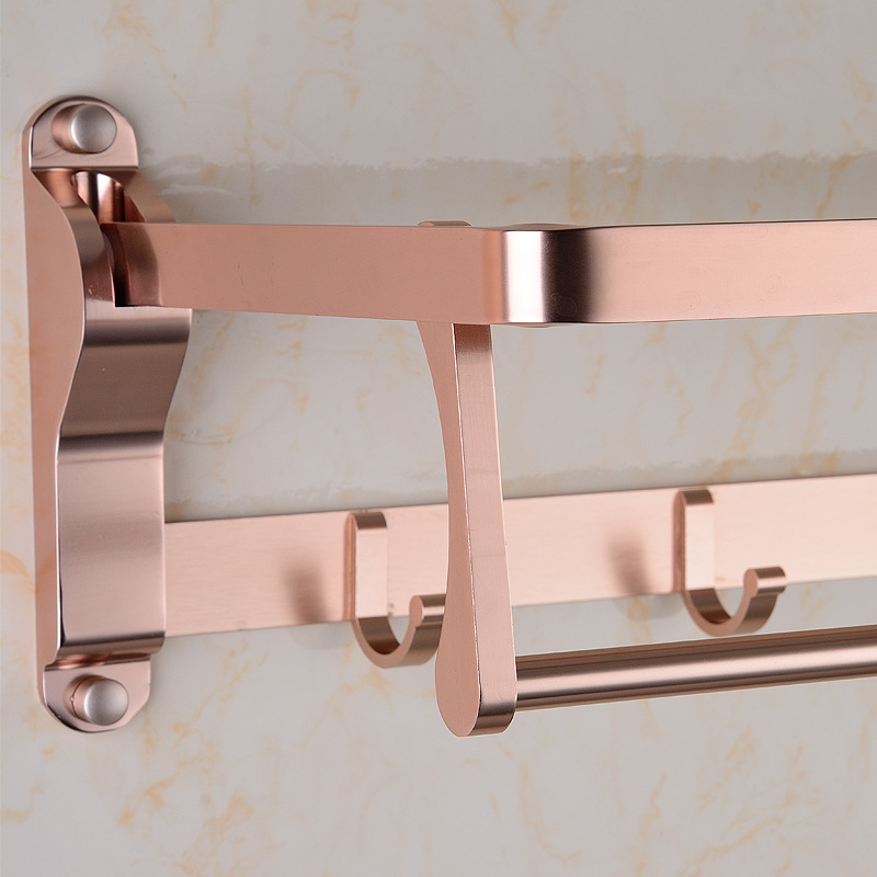 Rose Gold Towel Rack Space Aluminum Shelf Bathroom Pendant Set Factory Wholesale Quantity Discount Can Be Labeled Rose Gold Towel Rack Space Aluminum Shelf Bathroom Pendant Set Factory Wholesale Quantity Discount Can Be Labeled