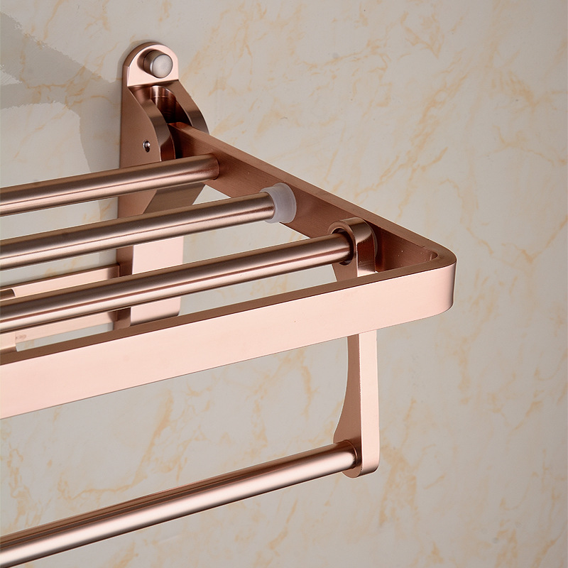 Rose Gold Towel Rack Space Aluminum Shelf Bathroom Pendant Set Factory Wholesale Quantity Discount Can Be Labeled Rose Gold Towel Rack Space Aluminum Shelf Bathroom Pendant Set Factory Wholesale Quantity Discount Can Be Labeled