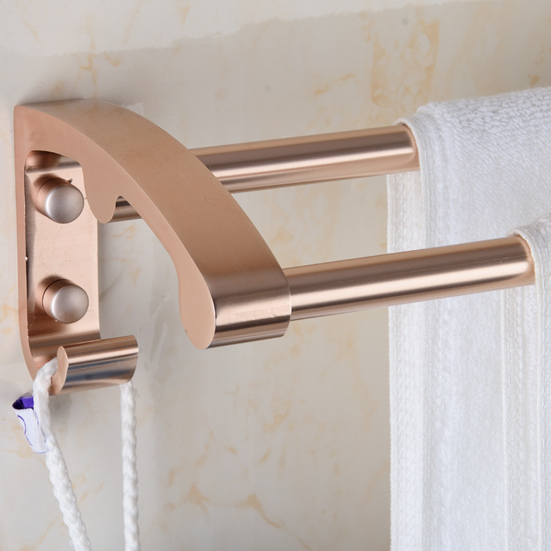 Rose Gold Towel Rack Space Aluminum Shelf Bathroom Pendant Set Factory Wholesale Quantity Discount Can Be Labeled Rose Gold Towel Rack Space Aluminum Shelf Bathroom Pendant Set Factory Wholesale Quantity Discount Can Be Labeled