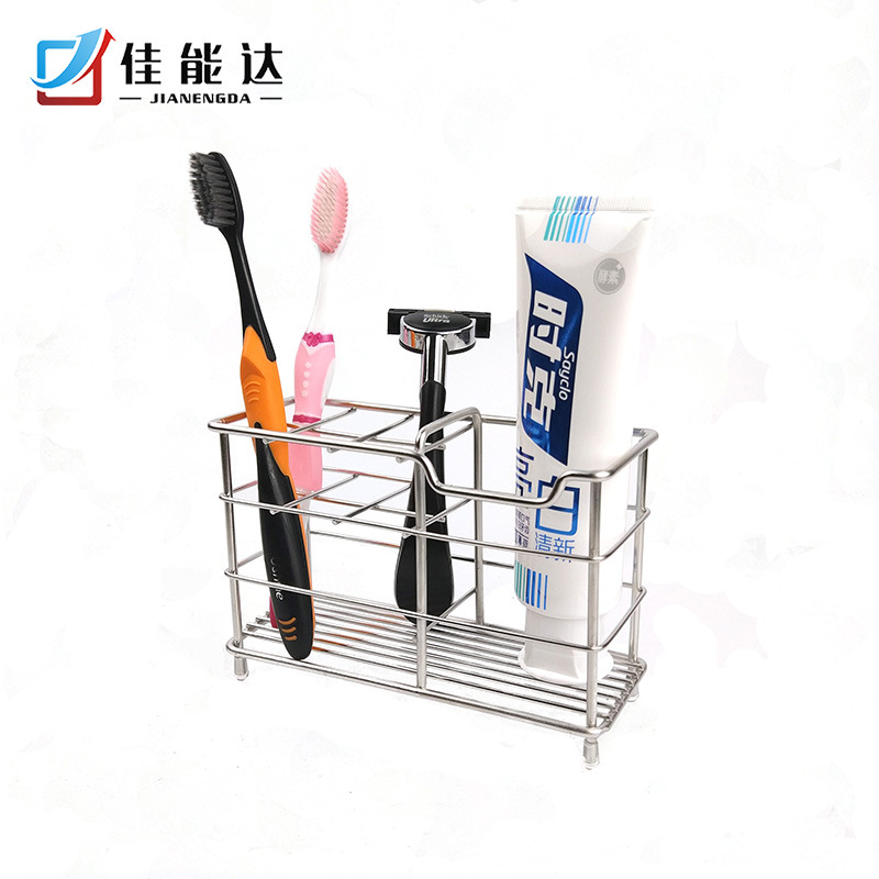 Manufacturers direct 304 stainless steel electric toothbrush holder, suction wall type multifunctional toothpaste seat bathroom shelf storage racks