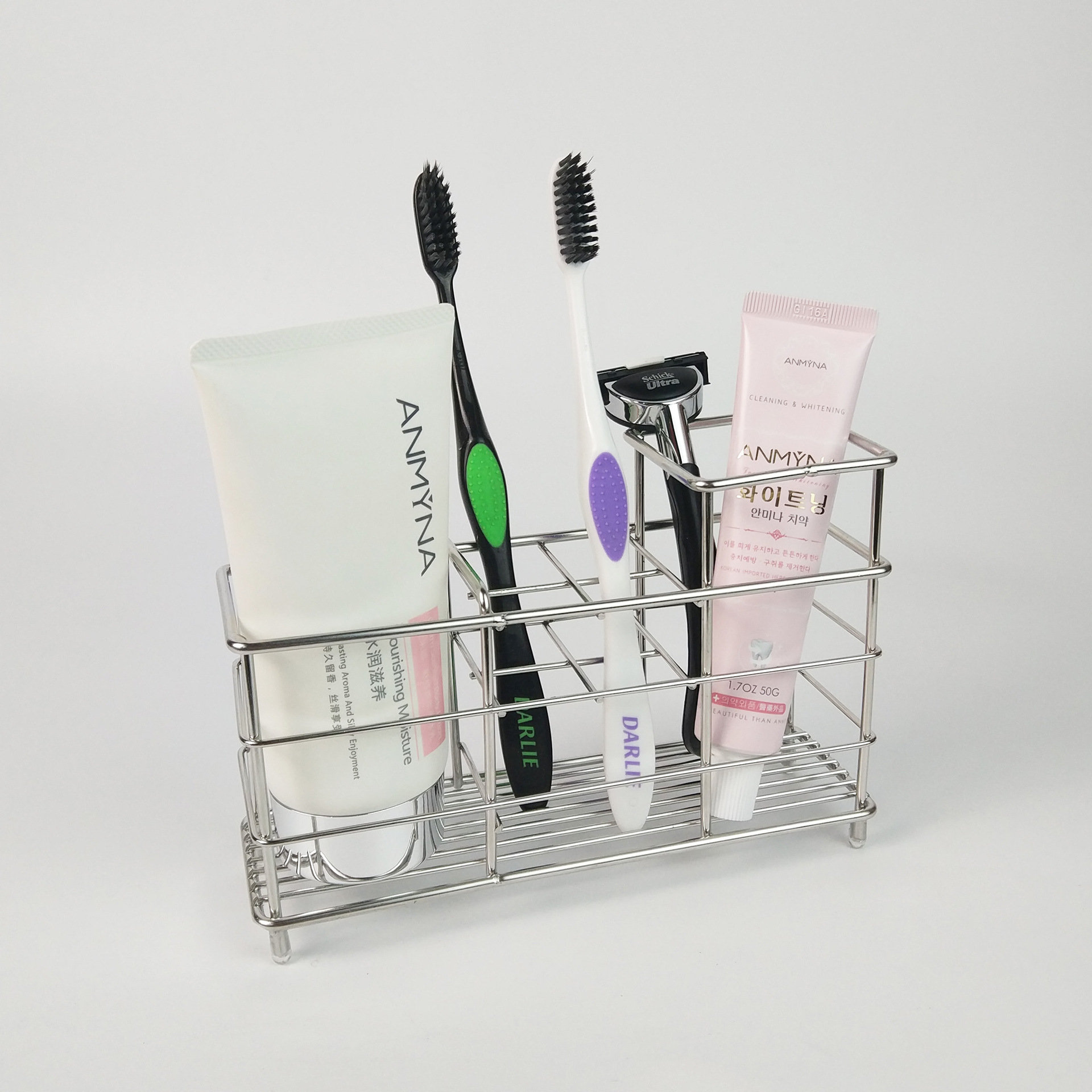 Manufacturers direct 304 stainless steel electric toothbrush holder, suction wall type multifunctional toothpaste seat bathroom shelf storage racks Manufacturers direct 304 stainless steel electric toothbrush holder, suction wall type multifunctional toothpaste seat bathroom shelf storage racks